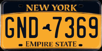 NY license plate GND7369