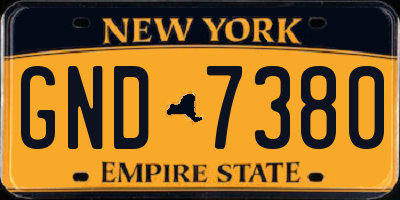 NY license plate GND7380