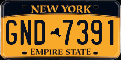 NY license plate GND7391
