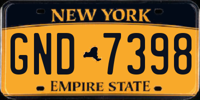 NY license plate GND7398