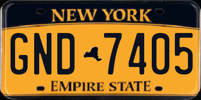 NY license plate GND7405