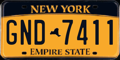 NY license plate GND7411