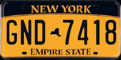 NY license plate GND7418
