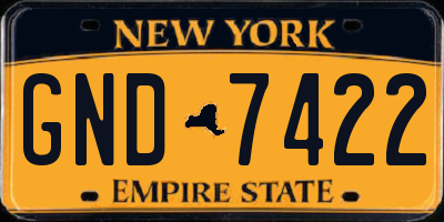 NY license plate GND7422