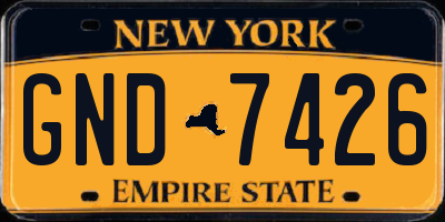 NY license plate GND7426