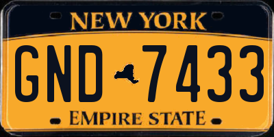 NY license plate GND7433