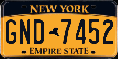 NY license plate GND7452