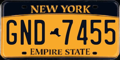 NY license plate GND7455