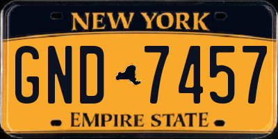 NY license plate GND7457