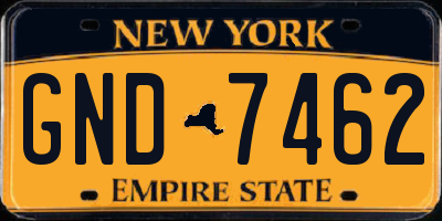 NY license plate GND7462