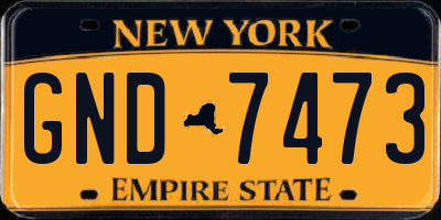 NY license plate GND7473
