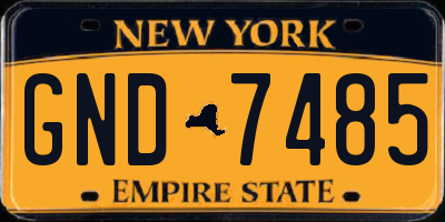 NY license plate GND7485