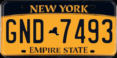 NY license plate GND7493