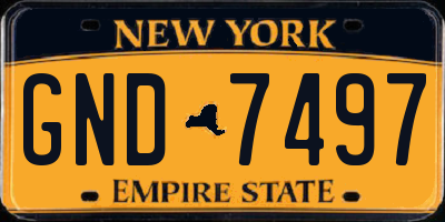 NY license plate GND7497