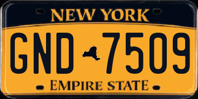 NY license plate GND7509