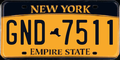 NY license plate GND7511