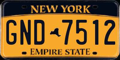 NY license plate GND7512