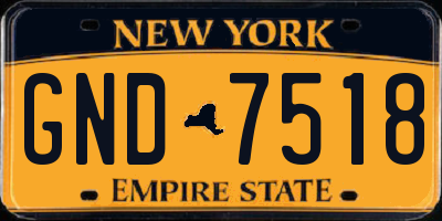 NY license plate GND7518