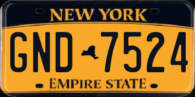NY license plate GND7524