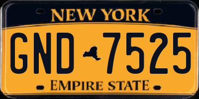 NY license plate GND7525