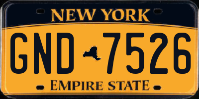 NY license plate GND7526