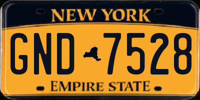 NY license plate GND7528