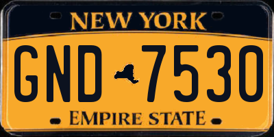 NY license plate GND7530