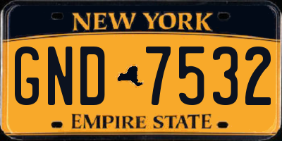 NY license plate GND7532