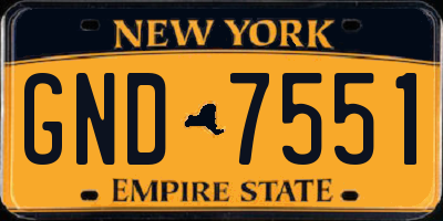 NY license plate GND7551