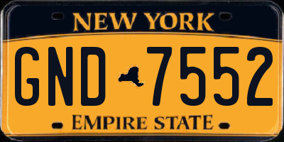 NY license plate GND7552