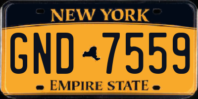 NY license plate GND7559