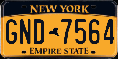 NY license plate GND7564