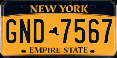 NY license plate GND7567