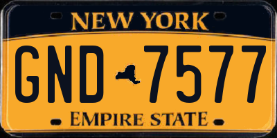 NY license plate GND7577
