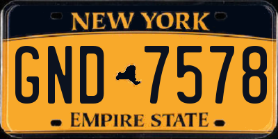 NY license plate GND7578