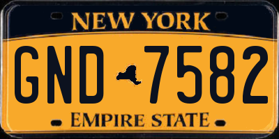 NY license plate GND7582