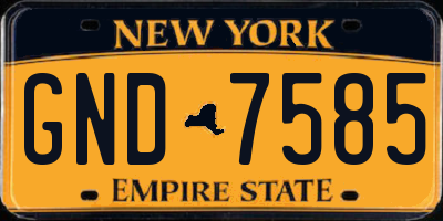 NY license plate GND7585
