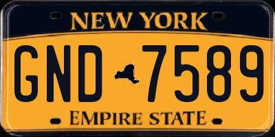 NY license plate GND7589