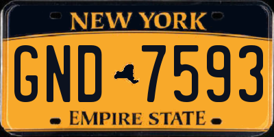 NY license plate GND7593