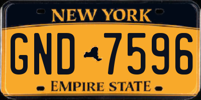 NY license plate GND7596
