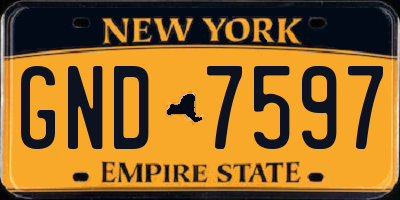NY license plate GND7597