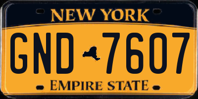 NY license plate GND7607