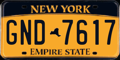 NY license plate GND7617
