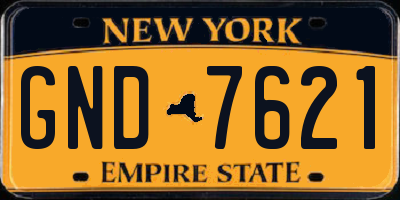 NY license plate GND7621