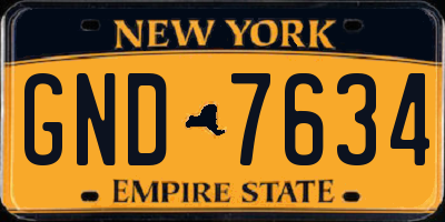 NY license plate GND7634