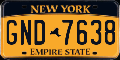 NY license plate GND7638