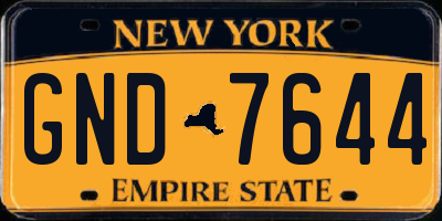 NY license plate GND7644