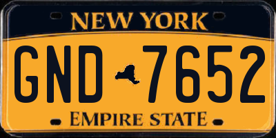 NY license plate GND7652
