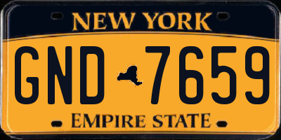NY license plate GND7659