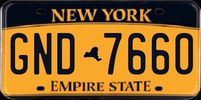 NY license plate GND7660